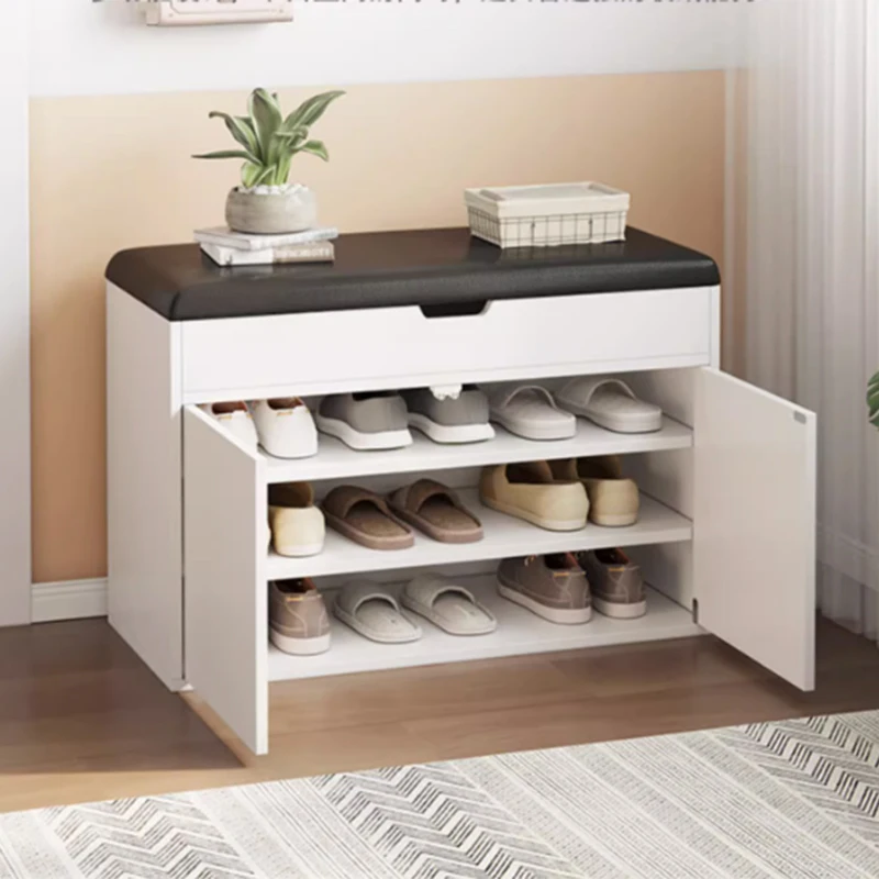 

Wooden Organizer Shoe Rack Ritating Luxury Simple Small Dust Proof Bench Shoe Cabinets Dorm Narrow Szafka Na Buty Home Furniture