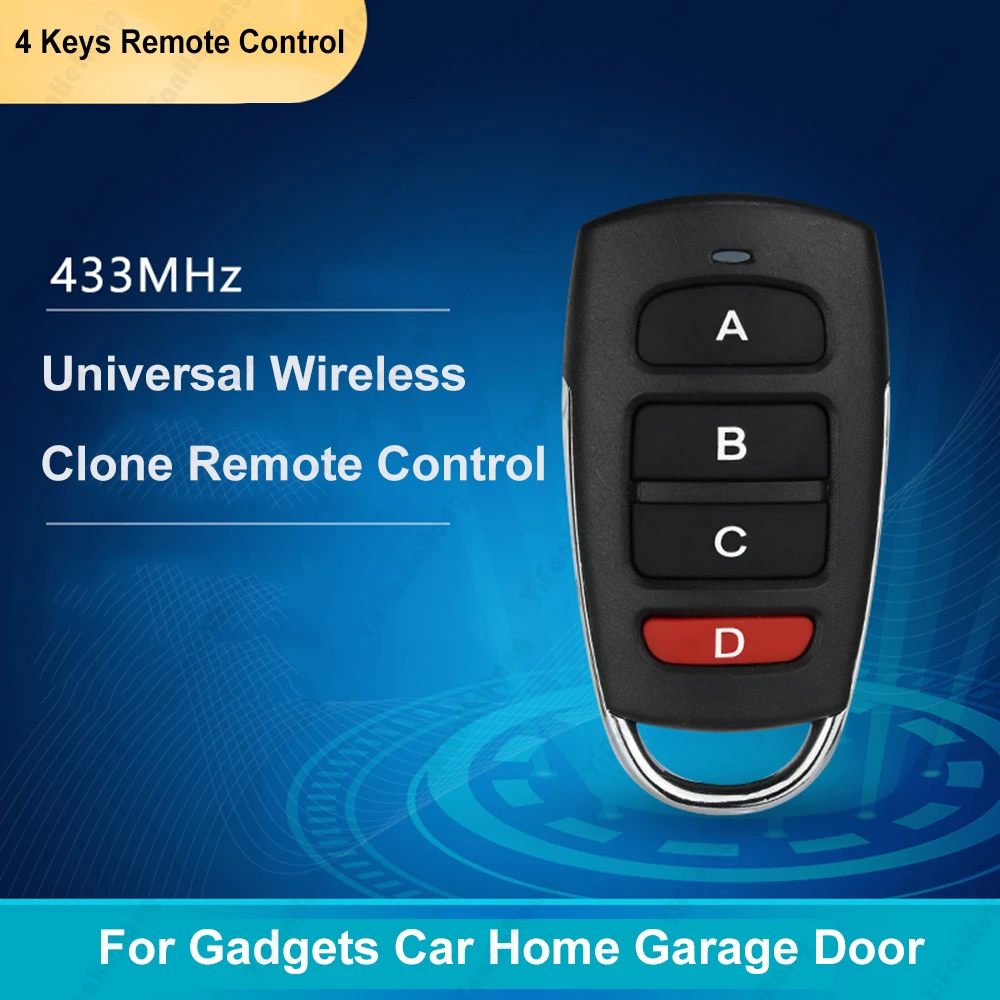 433mhz Wireless RF Remote Control Copy Code Garage Door Gate Duplicator 433 Mhz Key Cloning Remote Opener Fixed Learn Code