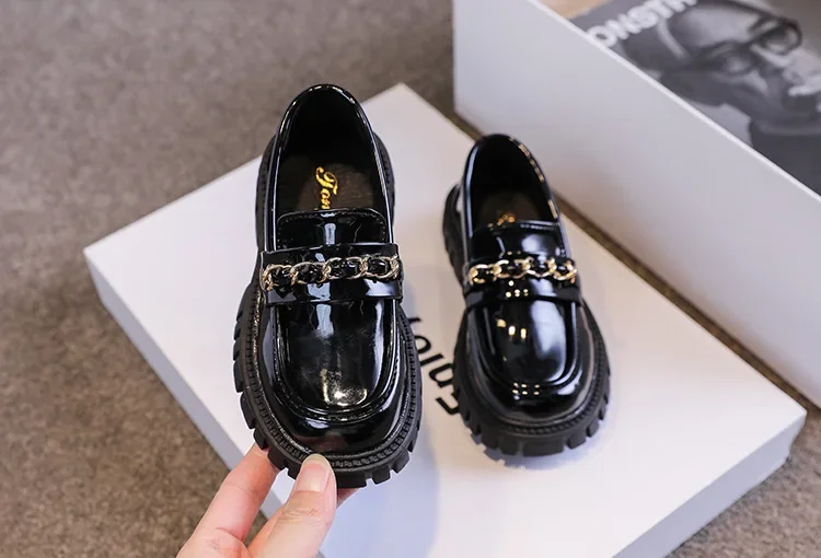 Frühling Herbst Jungen Mädchen Dickbesohlte Lackleder Oxford-Schuhe Kinder Weichbesohlte Rutschfeste Schul-Loafer Kinder Freizeit Schüler Schuhe – Detail 14
