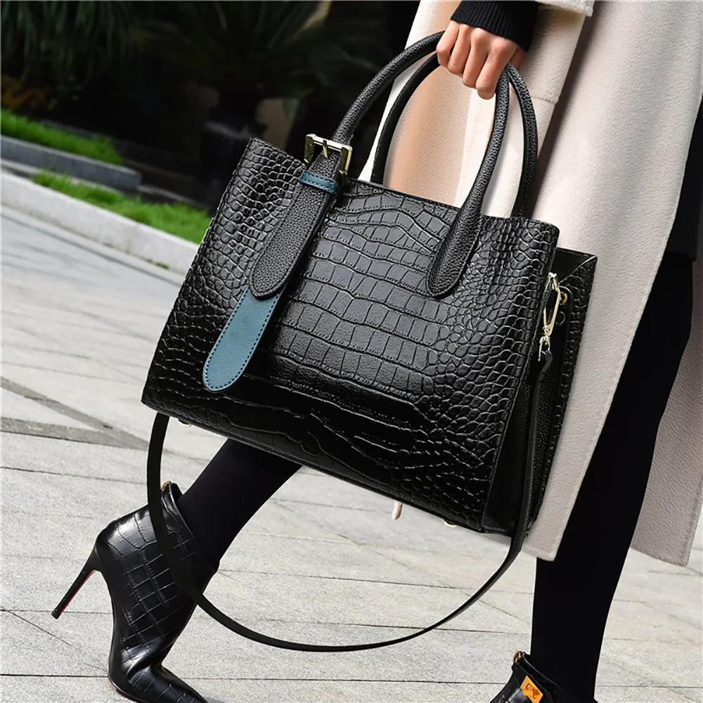 High Quality Ladies Handbag 2023 Fashion Luxury Designer Stone Pattern Shoulder Messenger Bag Women Totes Large Capacity