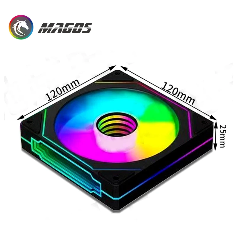 Uni Fan RGB Case Cooler, Infinite Mirror Cableless Triple Pack, Montage Building Block Type, Black White Forward/Reverse Blades