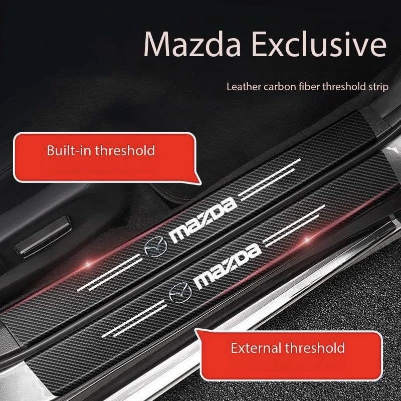 ألياف الكربون سيارة ملصق باب السيارة الجذع واقية قطاع مائي لمازدا 2 3 6 CX5 CX30 CX8 CX3 CX9 BT50 MX5 CX7 CX9 RX7 MX3 RX9