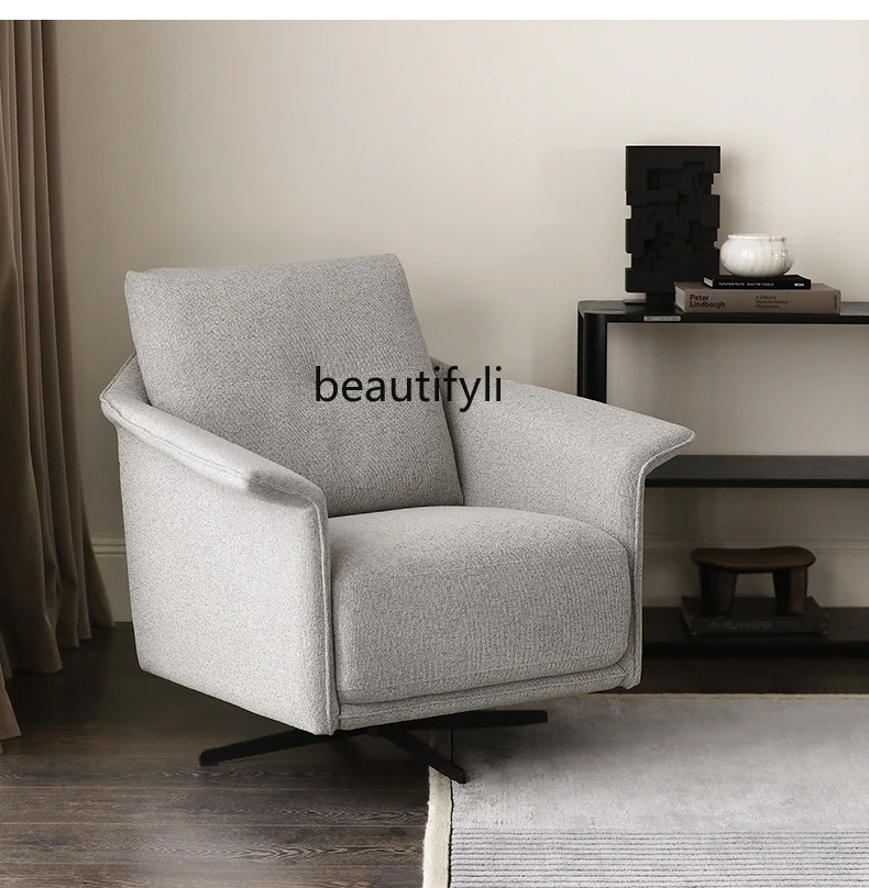 /Italian Simple and Modern Fabric Craft Single Sofa Casual Swivel Chair/Gray