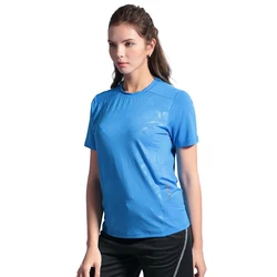 Yoga Running Tee Women Quick Dry Fitness Training Top Sports Mesh Print Short Sleeves Lady O Neck Work Blouse Outdoor T Shirts