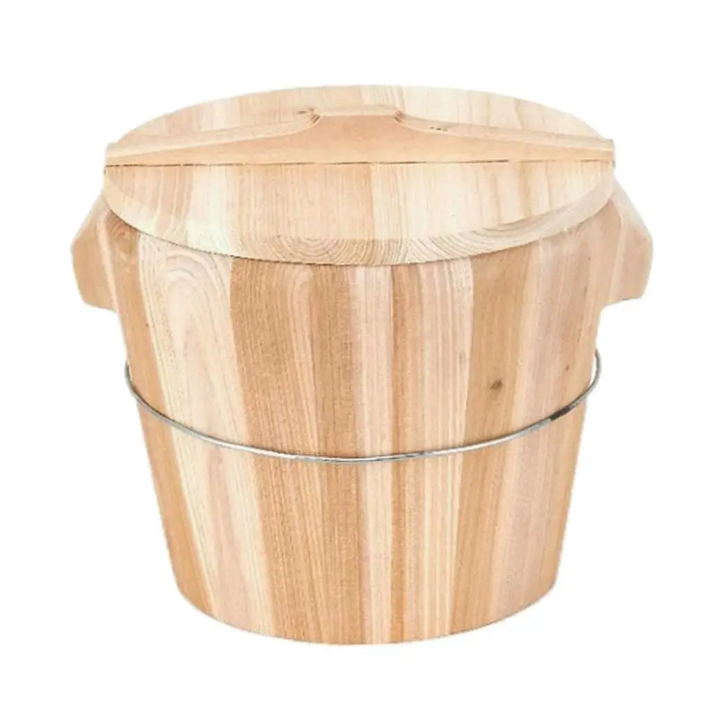 

Rice Steaming Wooden Barrel Kitchen Ware Large Capacity Multifunction Rice Mixing Bucket for Dumpling Hotel Restaurant Household