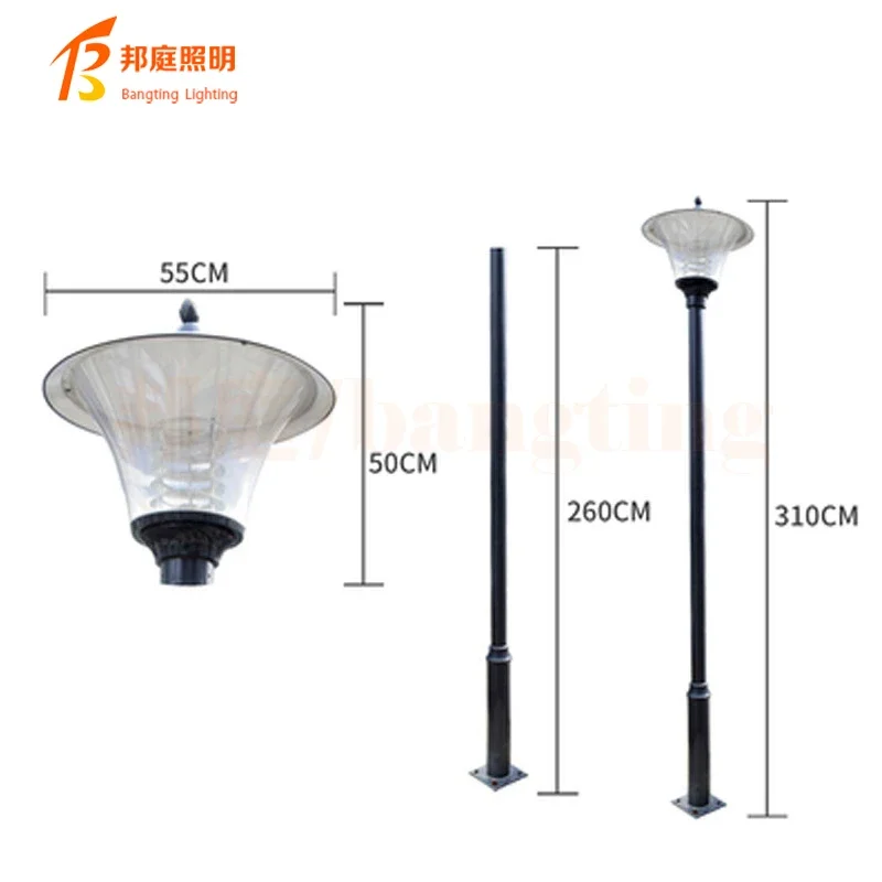 Solar Post Lamp Retro Style European Classic Top Post Lantern for Fence Door LED Solar Pillar Light with PIR Sensor