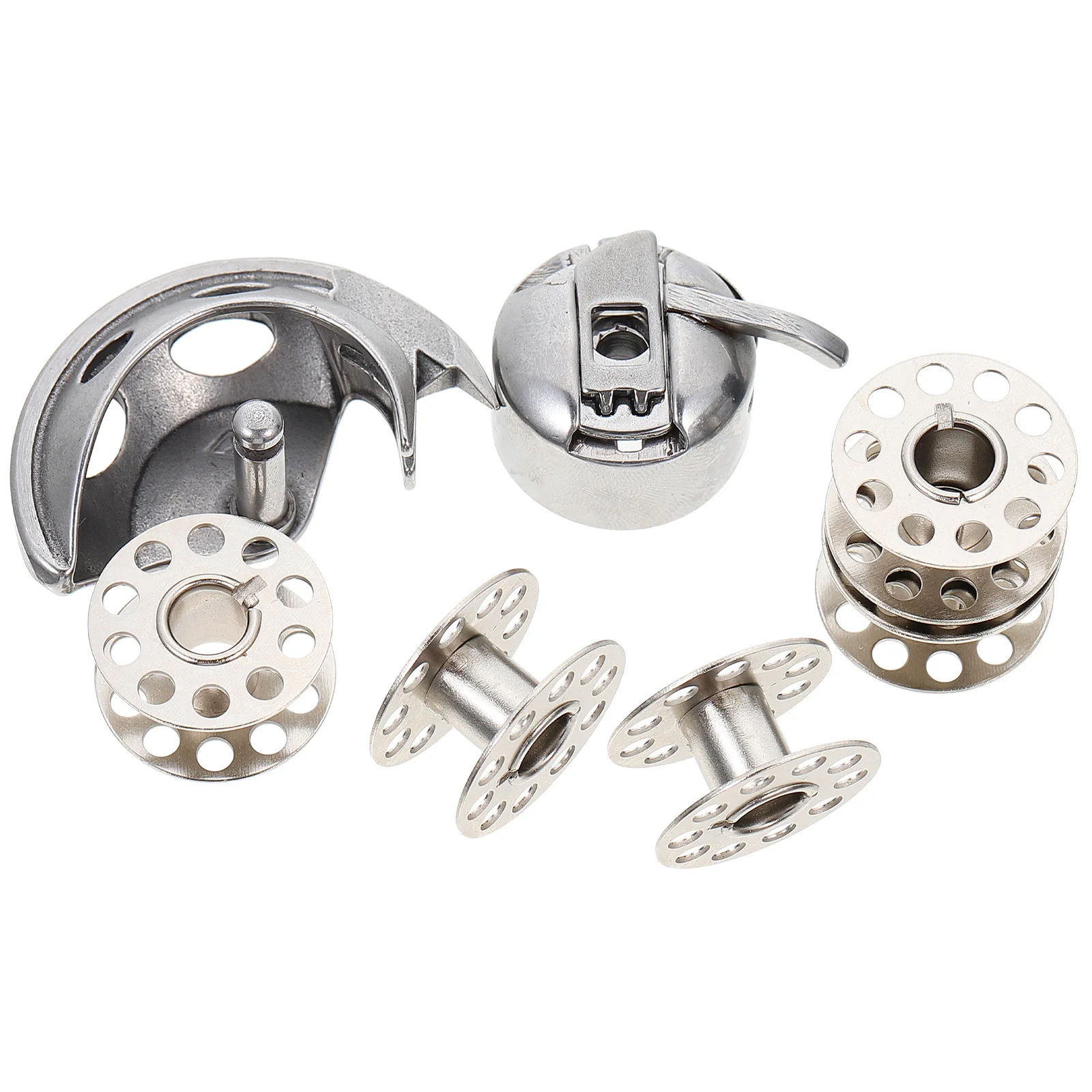 

1 Set Of Machine Accessories Stainless Steel Bobbins Durable Smooth For Household Portable Machines Bobbin Case Sewing Tool