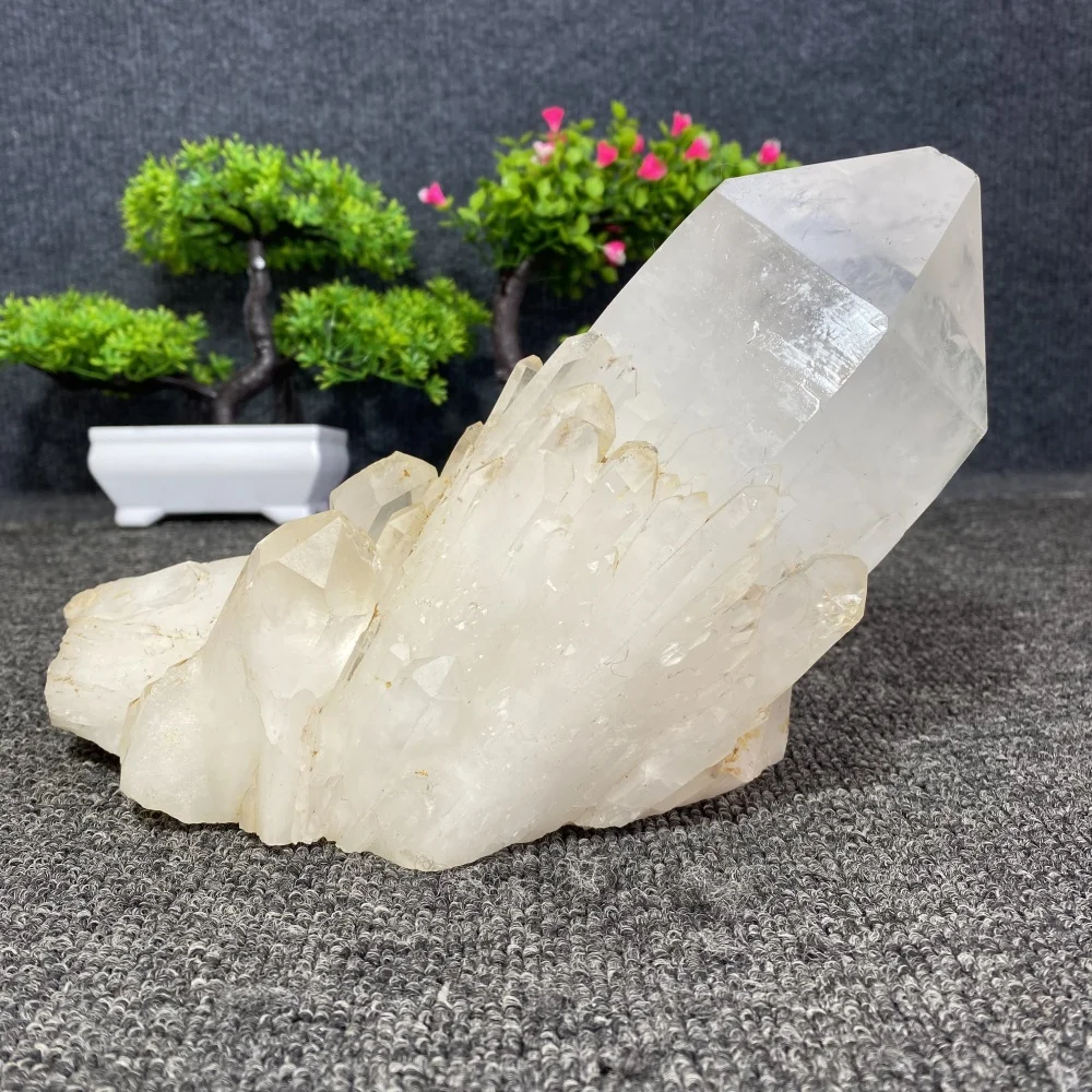 Natural Clear Pineapple Crystal White Quartz Points Specimen - Home Decor Healing Gift Stone Cluster