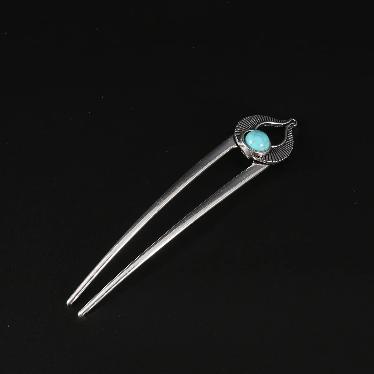 New Luxury Silver Gold Color Turquoise Hairpin for Women Metal U Shape Shell Enamel Hair Stick Hairwear Accessories Jewelry Gift