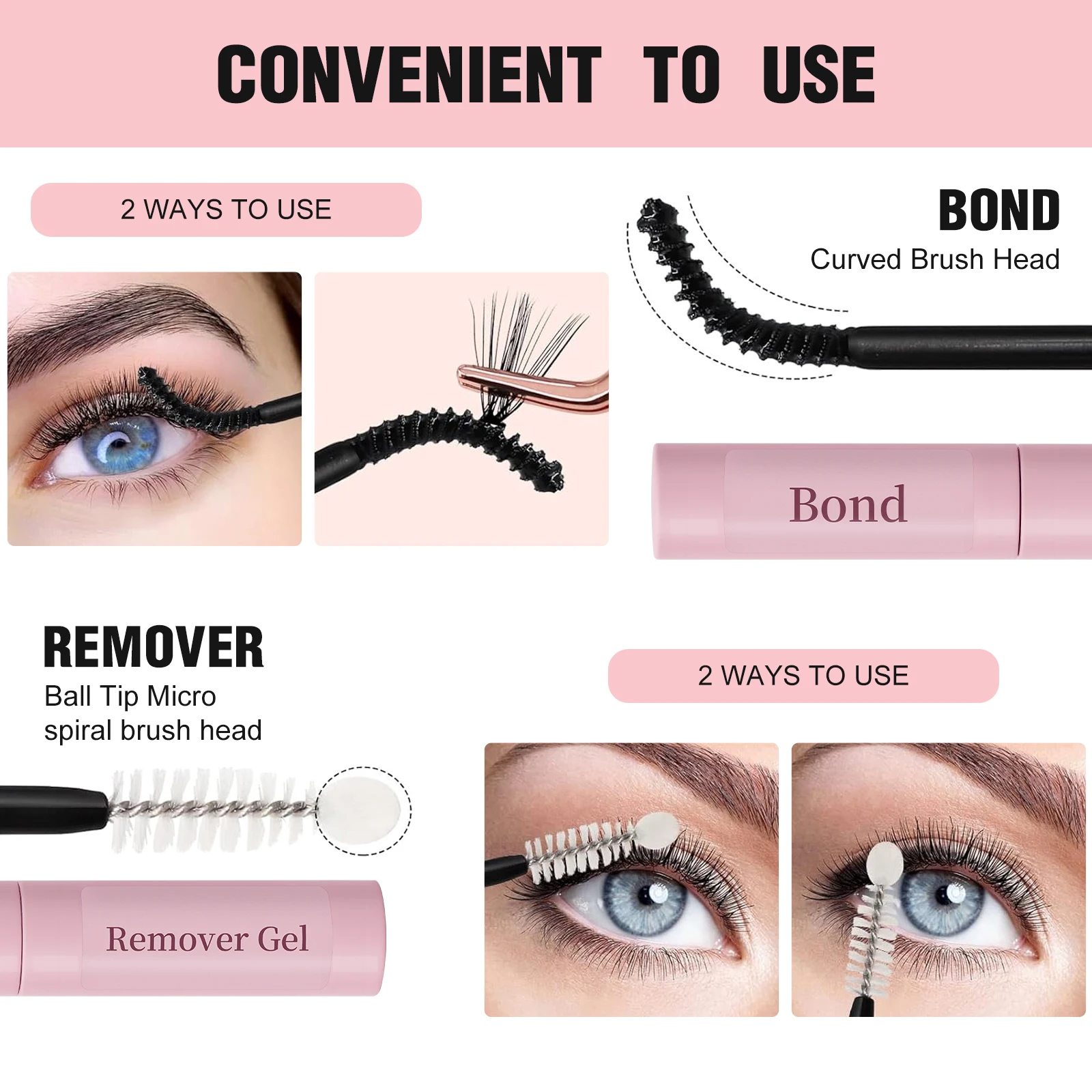 Iconsign Gel 2 in 1 per legare e rimuovere le ciglia, senza residui e non irritante, efficace di lunga durata, facile da trasportare e utilizzare per le donne