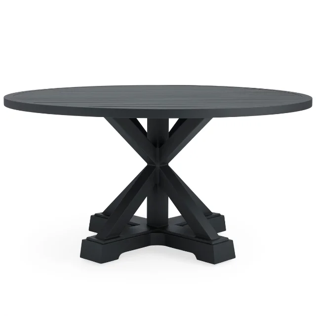 Folding round coffee table furniture for outdoor use, all-weather resistant, made of teak wood with a modern contemporary style