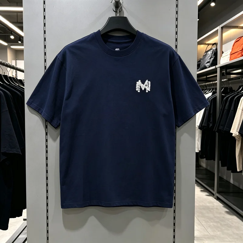 Print Tag Madness MDNS Stitch MN Overlap Label T Shirt Japan Men Women High Quality Streetwear Short Sleeve Loose T-shirt Tops