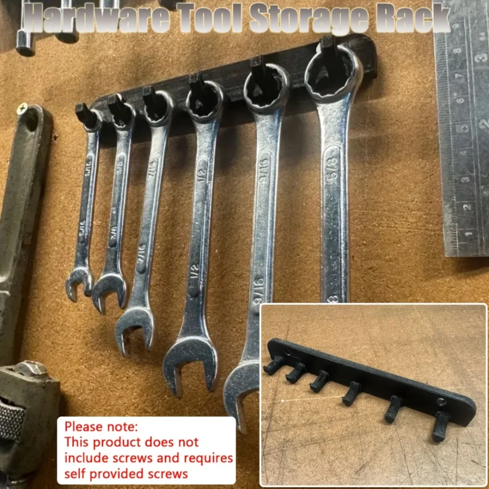 Multifunctional Wall Mount Wrench Organizer Rack Heavy Duty Tool Storage Holder Simple Install Hardware Accessories No Screws