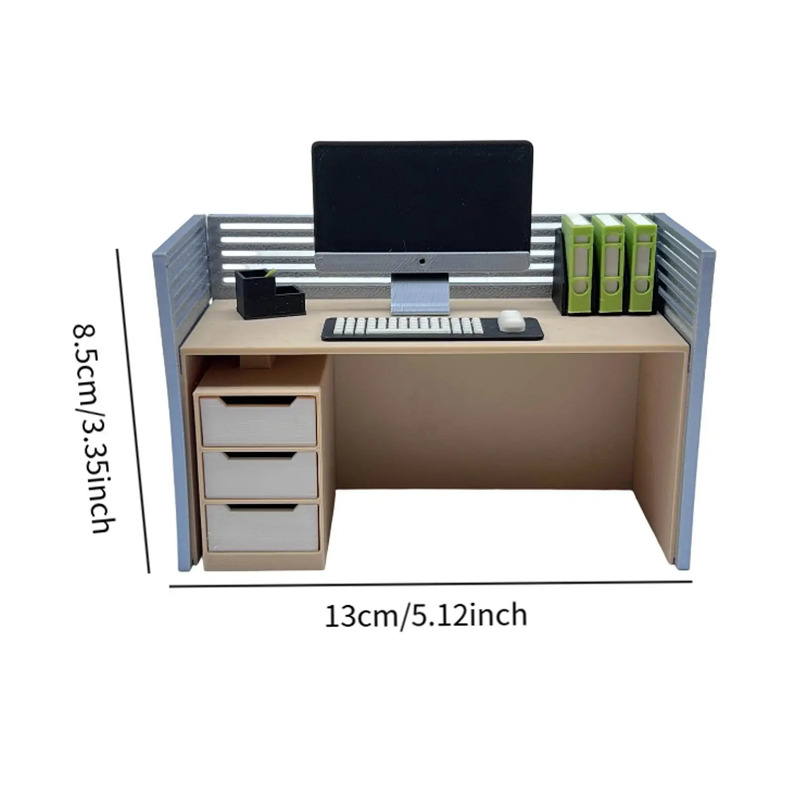 Poppenhuis Decor Mini Computer Bureau 1:12 Tiny Office Decor Miniatuur Decoratieve Accessoires DIY Levensscène Speelgoed Kantoormeubilair