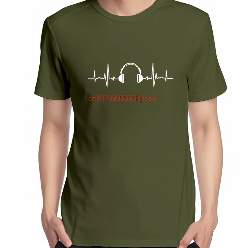 Music Lovers Heart Beat Graphic T Shirts Summer Cotton New Shirts And T-Shirts Unisex Fashion Tees Tops Round neck T-shirt