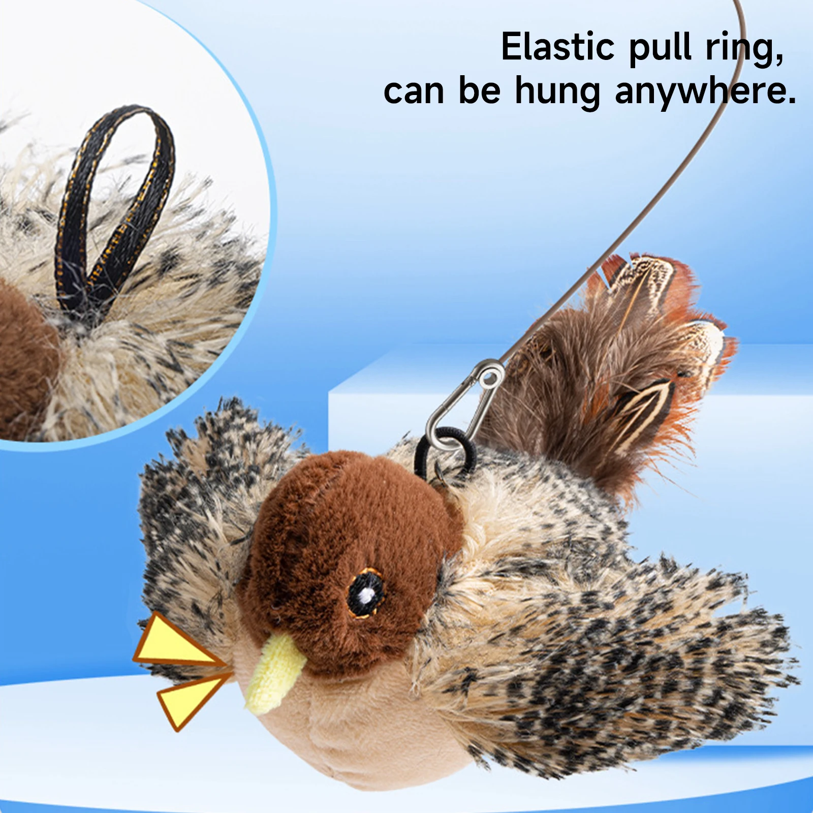 Interactive Cat Toys Flying Bird Cat Toy Flapping Wings Sparrow Flapping Bird Cat Toy Simulated Chirping Bird Cat Toy