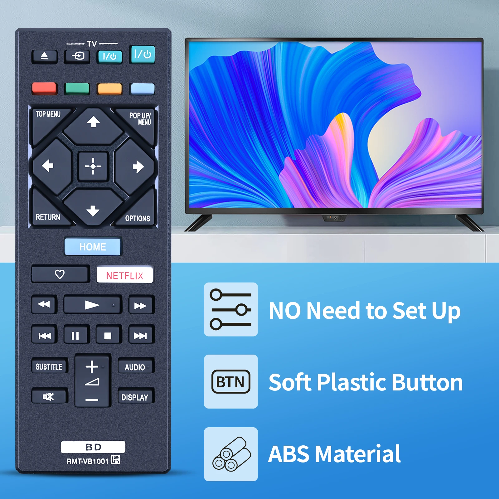 New RMT-VB1001 Remote Control For Sony Blue-Ray Player BDP-S5500 BDP-S1500