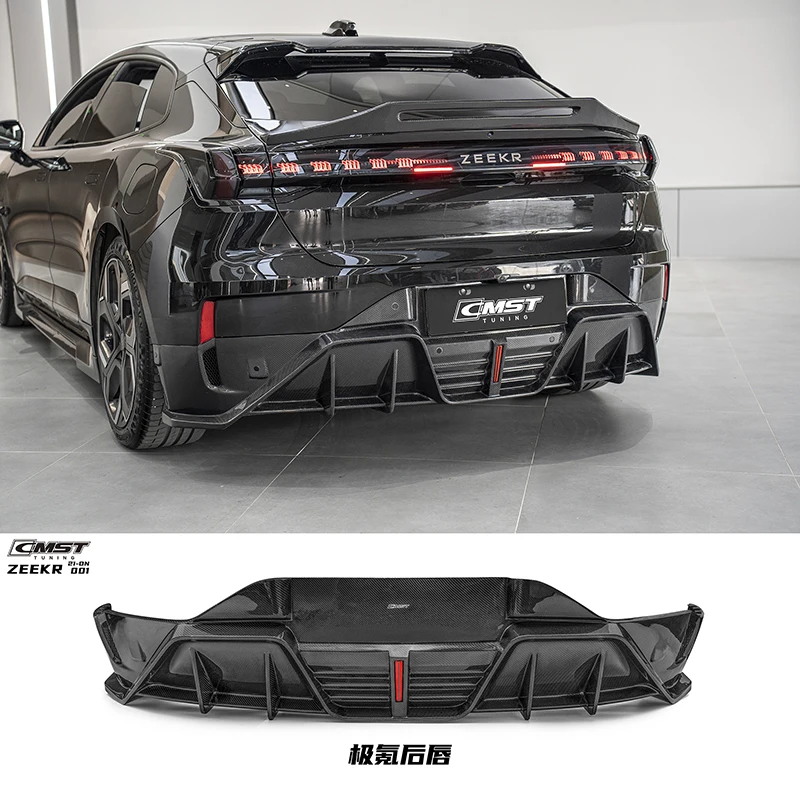 

For ZEEKR 001 Carbon Fiber Rear Diffuser Sides Skirts Spoilers Auto Parts Body kit CMST Style