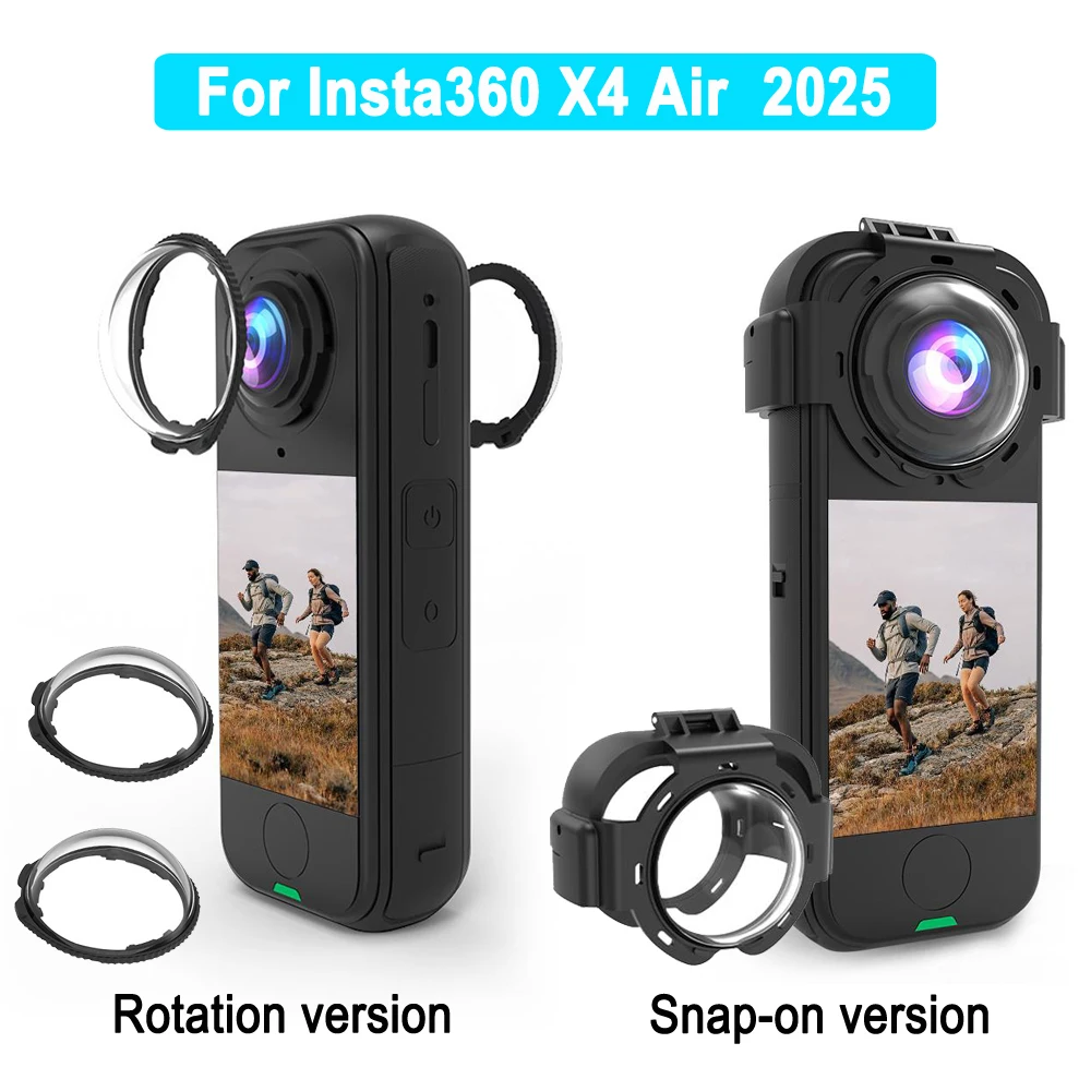 

PULUZ Защитное оптическое стекло для объектива камеры Insta360 X4 Air 2025, с вращающимся/защелкивающимся креплением