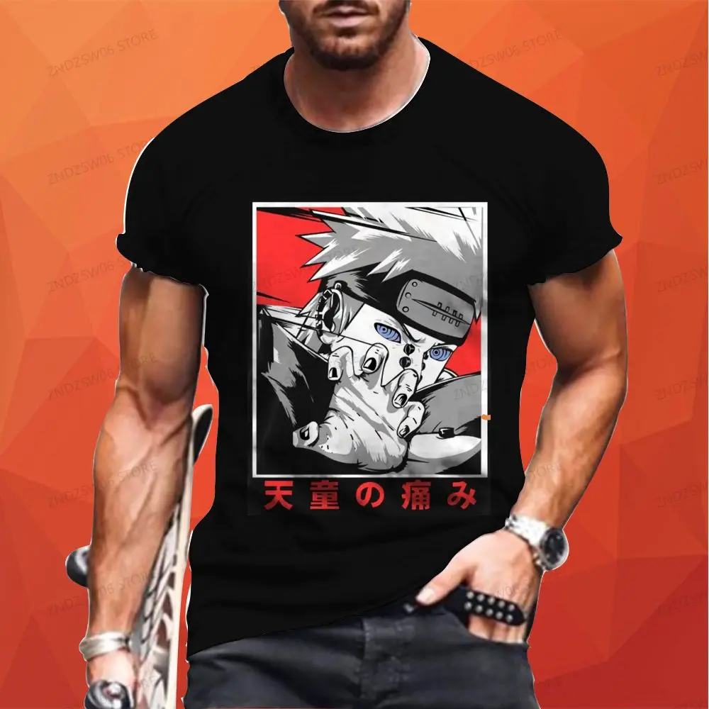 Camiseta Ninja de Naruto para hombre, camisa de Anime de gran tamaño, de secado rápido, de Hip Hop, Sasuke, Y2k, 110-6XL, de verano, 2024