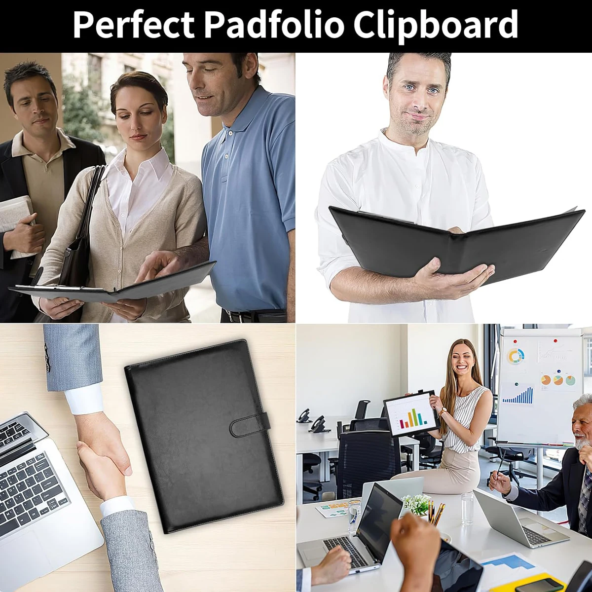 Clipboard folder, work folder A4 meeting folder Business office work portfolio organizer with card holder for interview, office