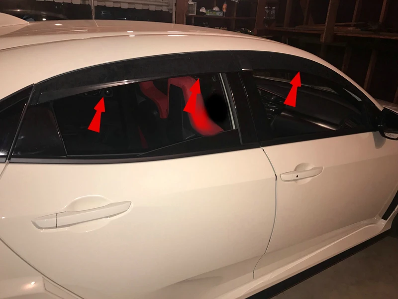 Подходит для OEM козырька двери из углеродного волокна для Honda Civic FK8 TYPE-R, дефлектор солнца и жуков, ветра