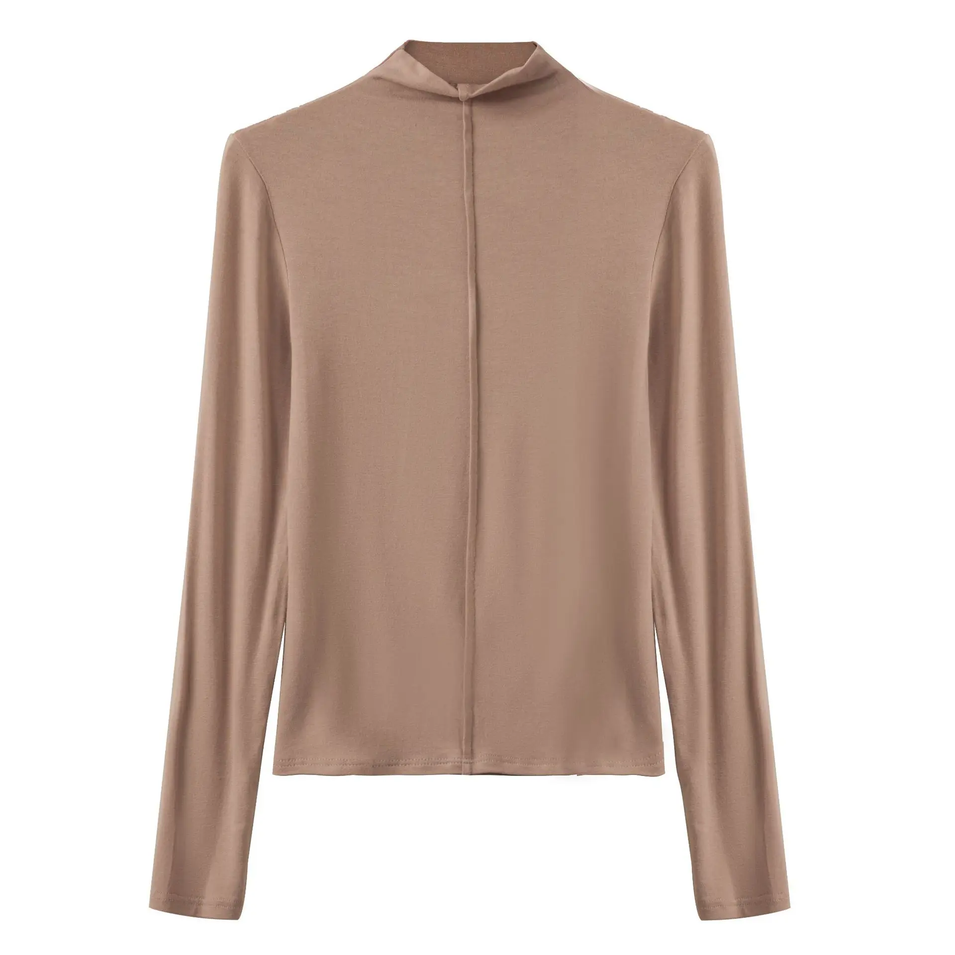 Cashmere silk protein autumn and winter modal half turtleneck bottoming shirt for women with long-sleeved slim fit top