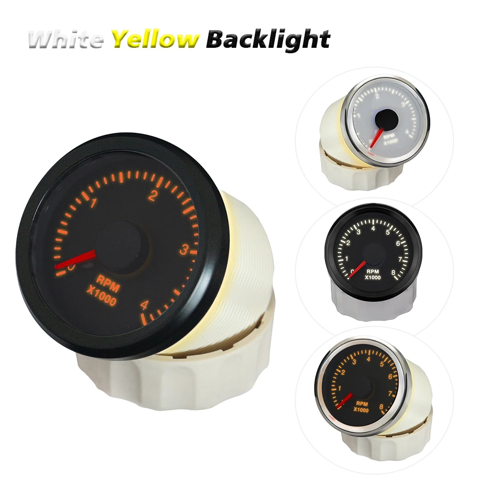 Car Boat 52mm WiFi Tachometer 0-4000RPM 0-8000RPM Programmable Gauge With Different Stroke & Cylinder Engine For Yacht