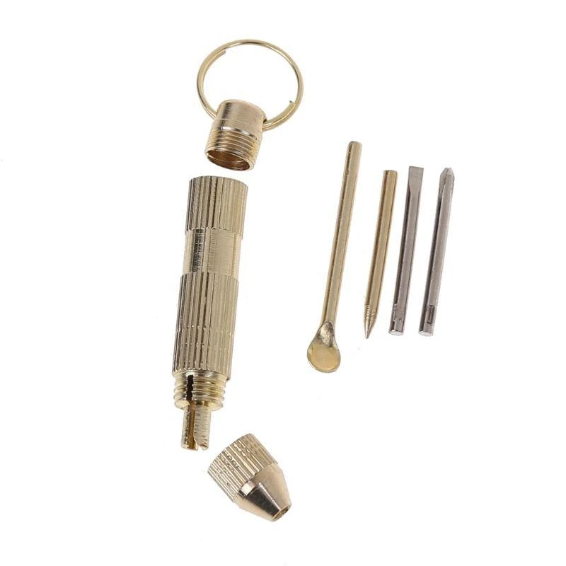 E06B 4 In1 Mini portátil abridor ouro portátil chaveiro lavanderia orelha ouvido