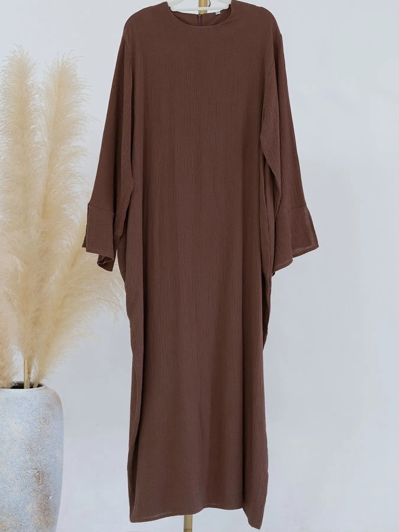 Eid Muslim Abaya Dress for Women Split Sleeve Modest Prayer Dresses Jalabiya Morocco Abayas Kaftan Islam Vestidos Arab Long Robe