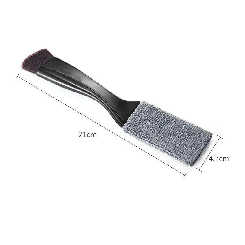 Brosse de détail de voiture à double tête, sortie de climatiseur, plumeau D343, brosse de nettoyage en plastique, outil de livres