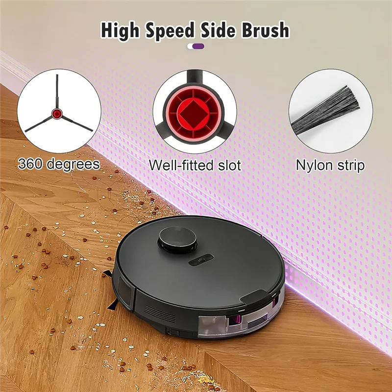 【Berserk】Replacement Kit For E20 Plus Robot Vacuum Cleaner: Rubber Brush, Edge-Sweeping Brushes, Hepa Filters, Mop Pads