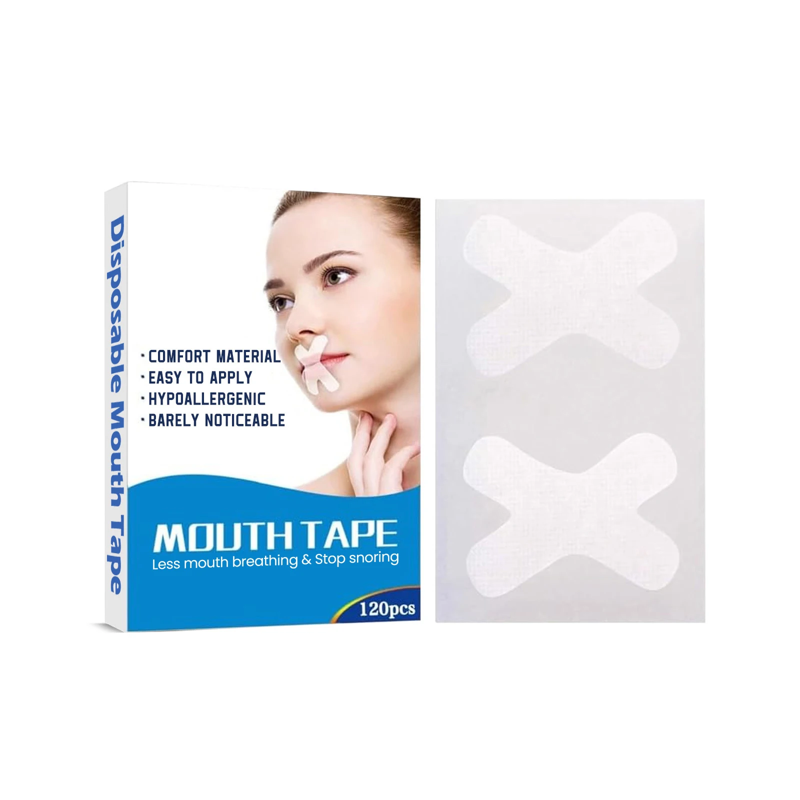 120pcs/box Mouth Tape Sleep Strips For Anti-snoring Mouth Breathing Tape To Improve Sleep Mouth Stickers For Snoring Lip Patches