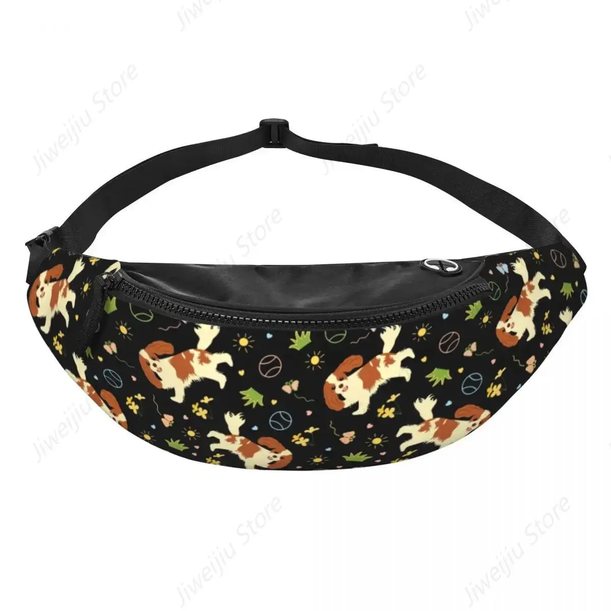 Playing The Cavalier King Charles Spaniel Fanny Pack for Women Men Pet Dog Crossbody Waist Bag Traveling Phone Money Pouch