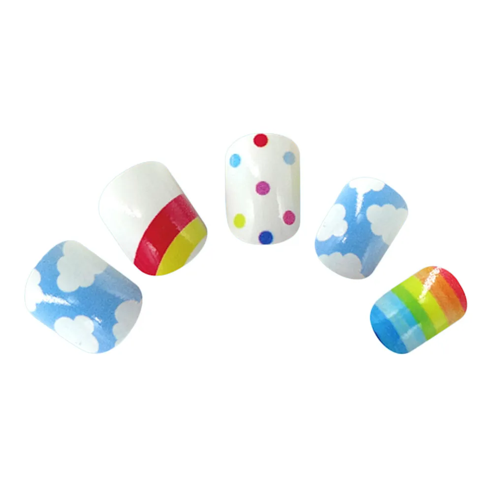 

24pcs Fake Nail Stickers Cartoon False Nails Decals Easy DIY Party Christmas Halloween Birthday Gift