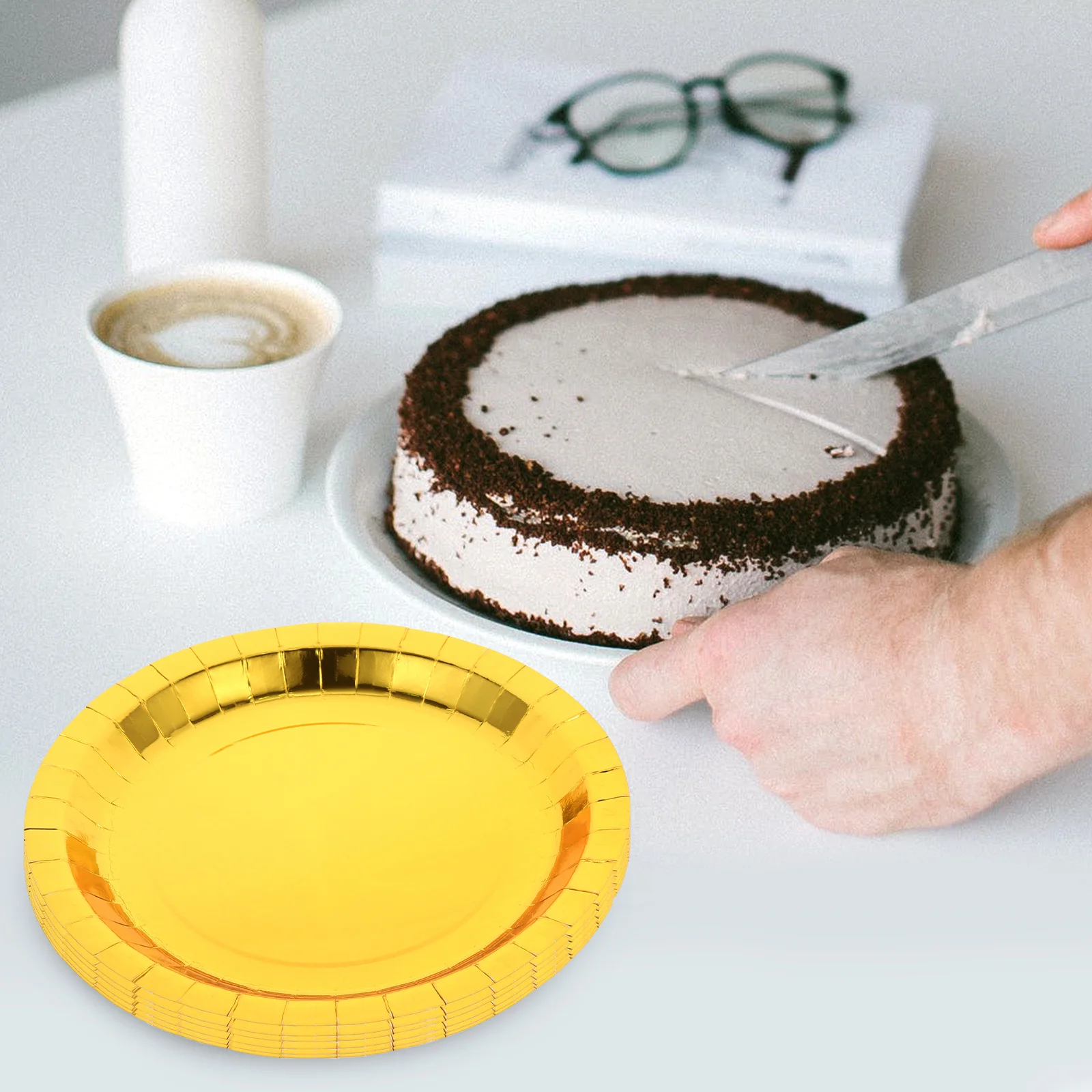 

30Pcs Disposable Cake Plates High-End Paper Party Plate Multi-Function Dessert Dish Household Party Supply Convenient