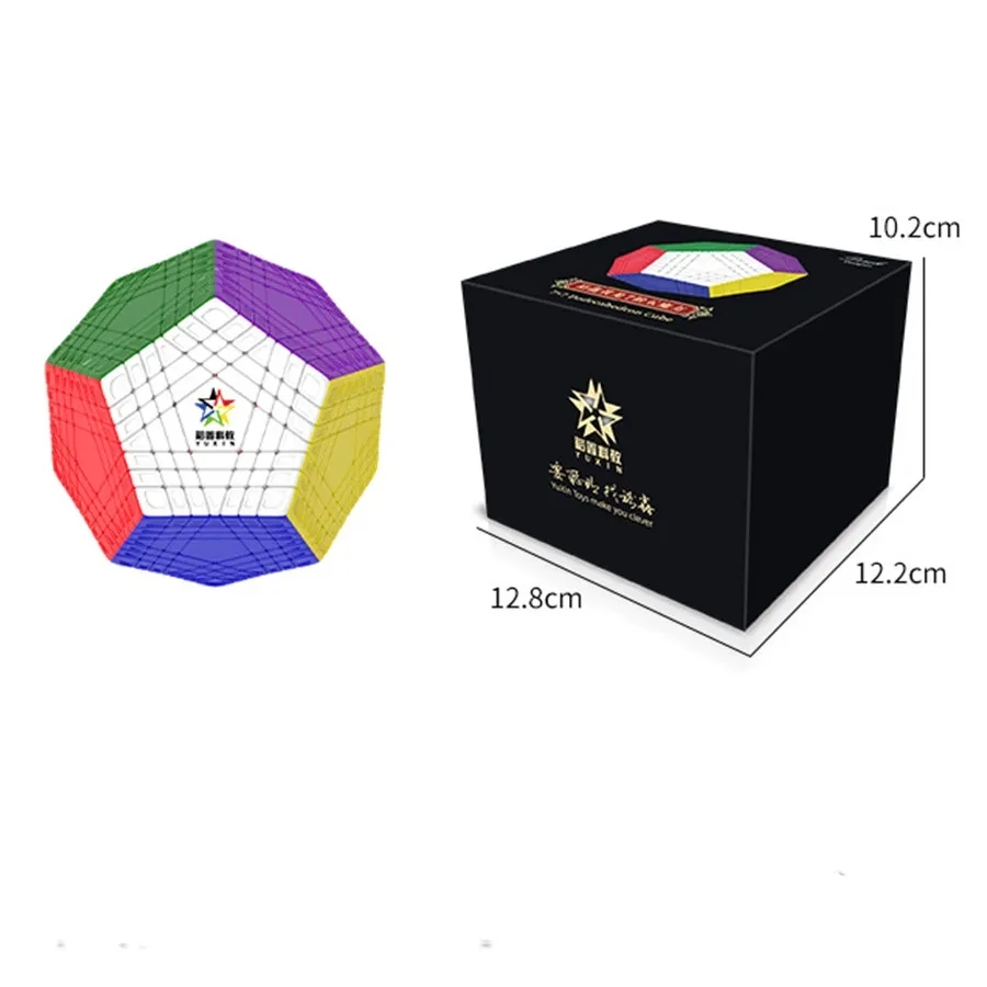 YuXin 7x7 TeraMinx HuangLong Megaminx Cubo rompecabezas Cubo mágico sin pegatinas Megaminxeds juguete educativo profesional sin pegatinas