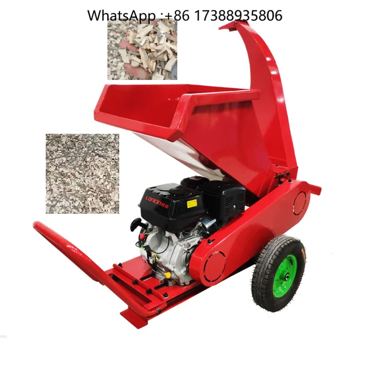 Small Mobile Garden Waste Wood Tree Branch Twigs Crusher Crushing Corn Paddy Wheat Rice Straw Shredding Cutting Shredder Machine