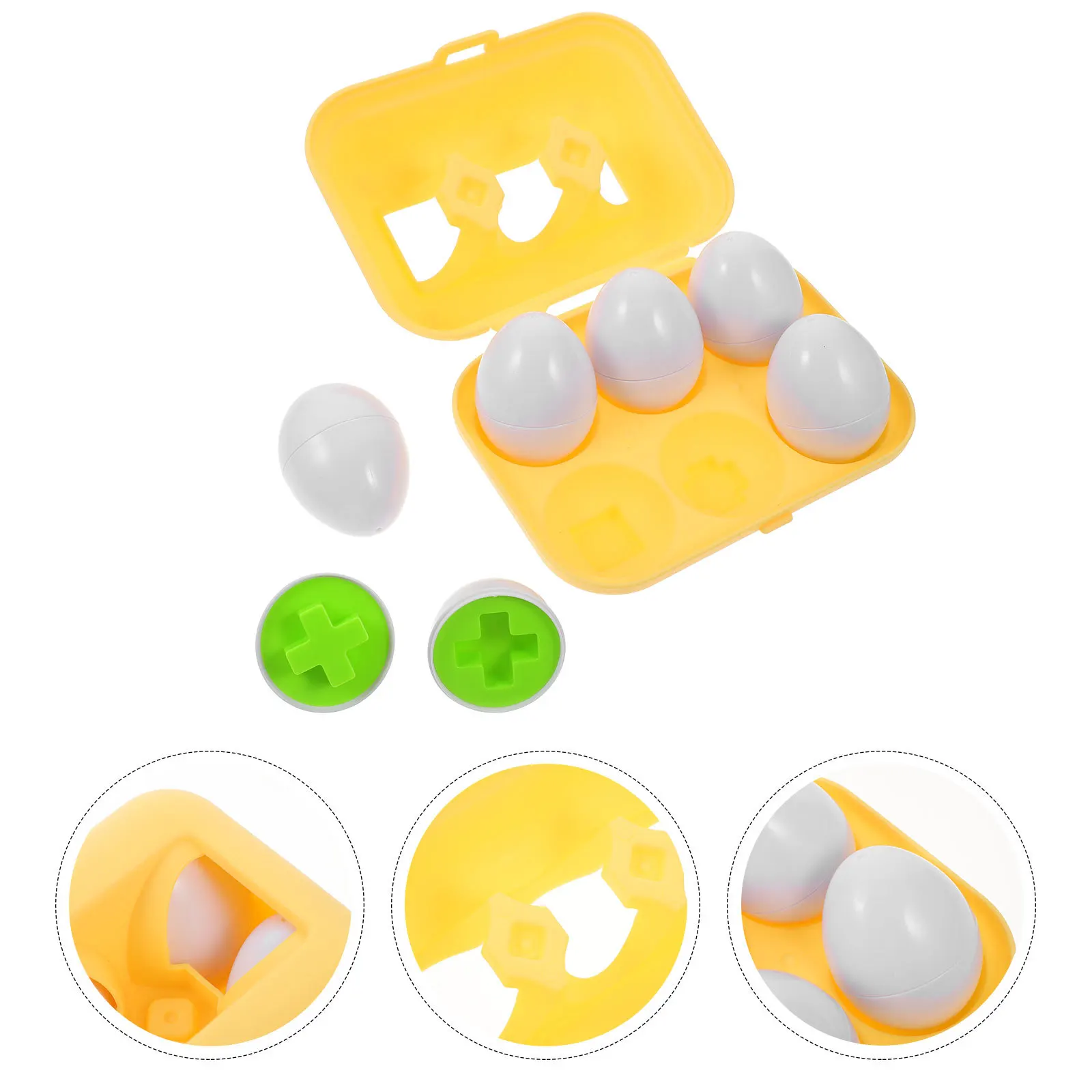 6 stuks vorm bijpassende eieren voor peuters plastic educatief leren eierspellen glad veilig herbruikbaar vroege ontwikkeling kleur