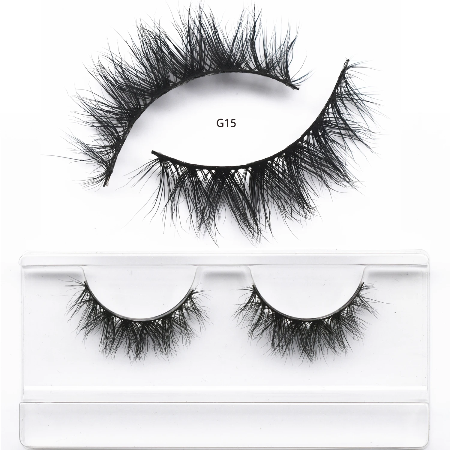 G15 Mink Lashes Natural Long And Fluffy Round Lashes Criss-cross Pattern Lite Mink Eyelashes 3D False Eyelash Makeup Beauty Lash