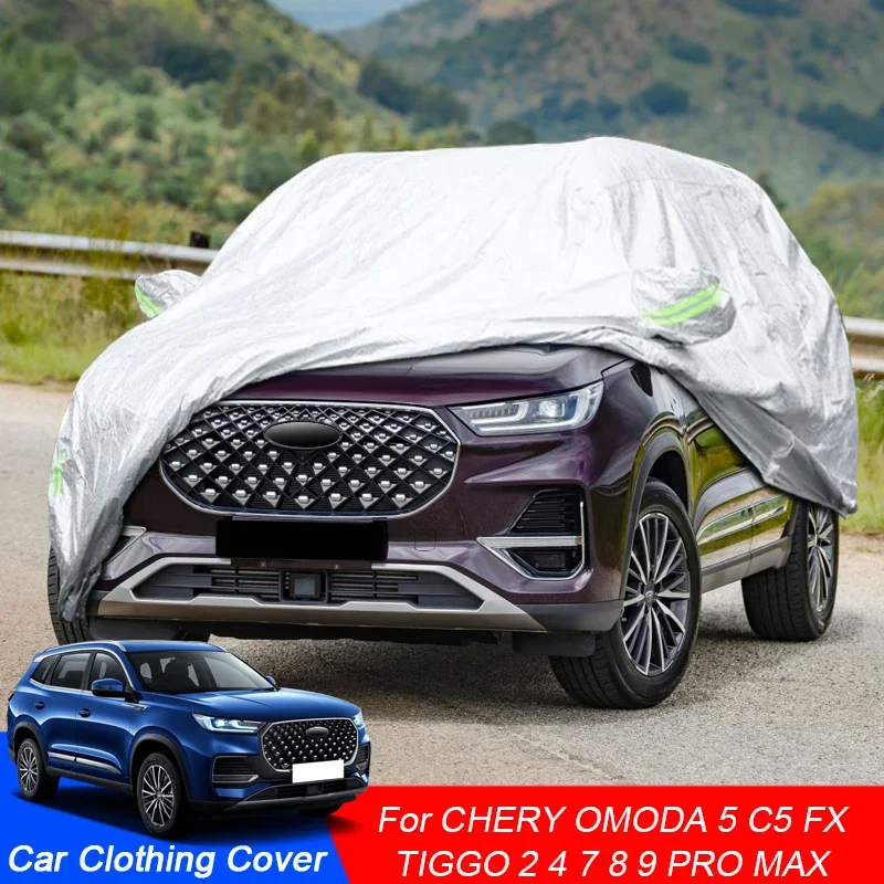 

Full Car Cover Rain Frost Snow For Chery Omoda 5 C5 Tiggo 2 3X 4 5X 7 8 9 Pro Max 2018-2025 Dust Waterproof Protect Accessory