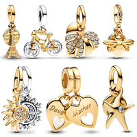 Firefly Rose Gold Pendant Charm Bead Fits Bracelets Bangle Necklace For Women Luxury DIY Jewelry Daily Party Festival Gift Hot