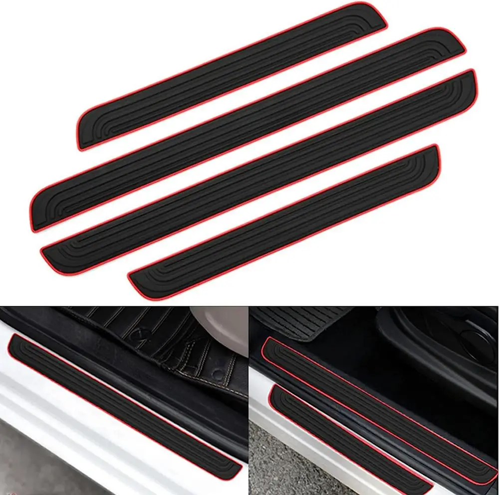 

Door Sill Plate Protectors For Car Anti-Scratch Door Entry Guards Sill Scuff Cover Panel Step Protector 4Pcs/set