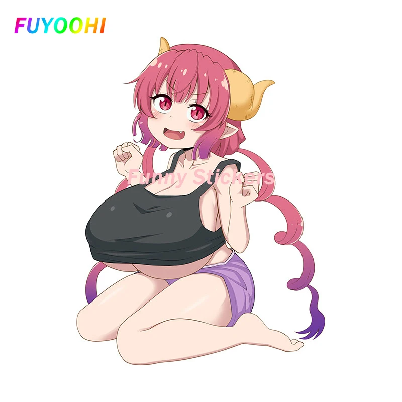 FUYOOHI Play Stickers for Iruru Miss Kobayashi\'s Dragon Maid Car Stickers Anime Funny Vinyl Car Accessoires Decal RV Campervan
