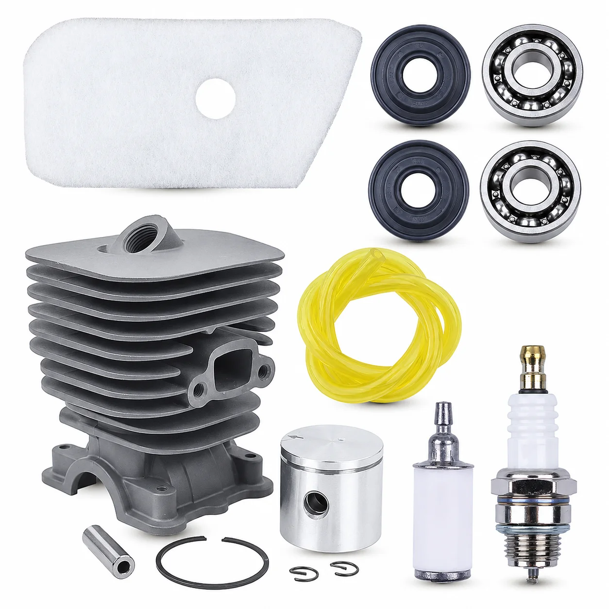 35mm Cylinder Piston Kit For Husqvarna 128C 128CD 128L 128LD Trimmer OEM 545008082 Fuel Filter Carburetor Gasket Spare Parts