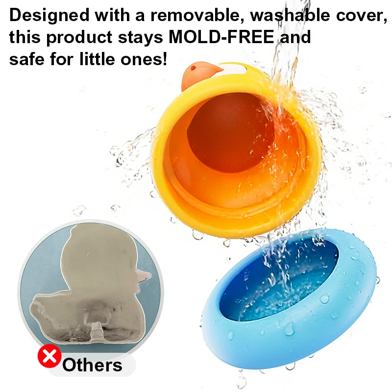 BPA-freie Baby-Silikon-Badespielzeuge Niedliche Entchen- und Froschform Schwimmende Wasserspielzeuge für Säuglinge Kleinkinder Lustige Badezimmer-Spielzeuge Babygeschenke