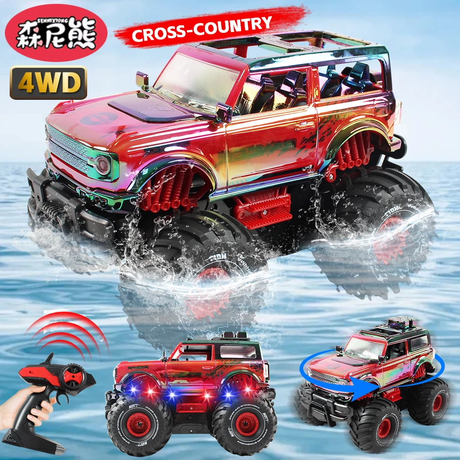 

SENNIXIONG Amphibious RTR 4WD Remote Control Off-road Stunt Car Climbing Truck All Terrain Vehicle Outdoor Toy for Children Gift