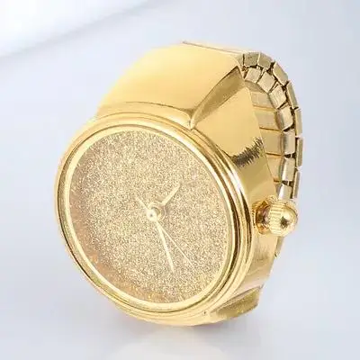 

Ring Watch Fashion Glitter Simple Quartz Movement Ladies Men Finger Gift Birthday New Year Jewelry Accessories Wall Clock Home