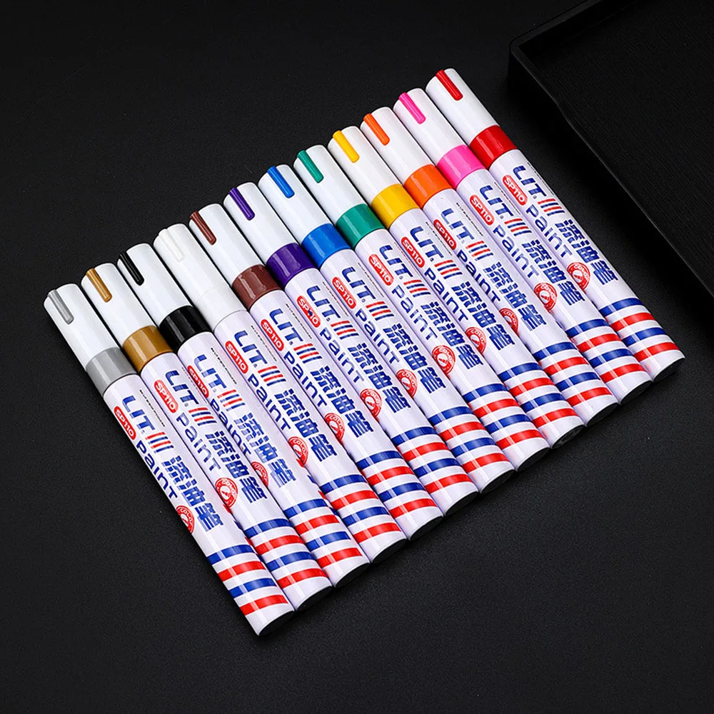 Waterproof Car Paint Pen Wheel Tire Oily Painting Marker Touch Up Fill Paint Pen Scratch Remover Vehicle Tyre Paint Mark Pen