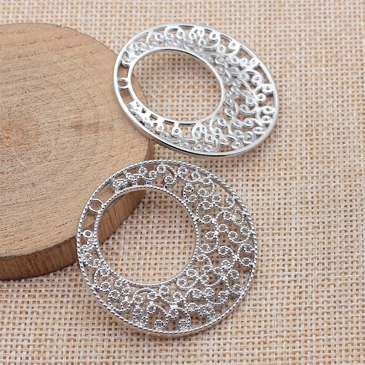 4pcs 41x41mm(1.61x1.61inch) 4 Colors Flower Garland Earrings Connector Jewelry Findings